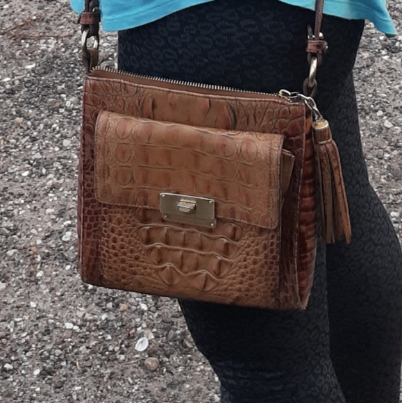 Brahmin Crocodile Embossed Crossbody Handbag - Picture 3 of 6
